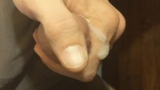 Close up jerking off with cum shot, 4K