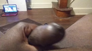 In the crib jerking off.