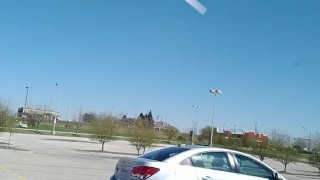 Playing with my wet pussy in the Target parking lot