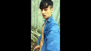 Filling used condom with cum again at public