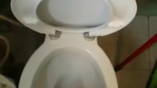 Really horny in the bathroom.