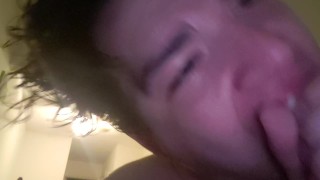 First time attempting to deep throat with dildo