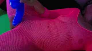Huge toy feels so good at home rave party