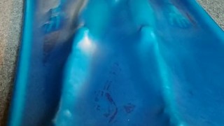 Slave encased in latex vacbed, part 2