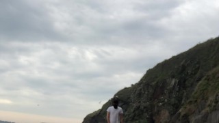 empty BEACH for a GOOD WANK ** phone battery died - No Cumshot **