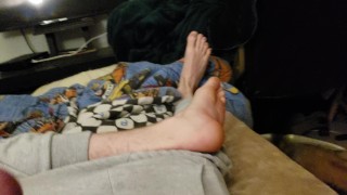 Up close jerkoff , with cumshot.