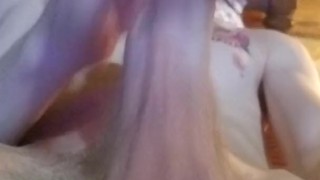 Teen Strokes Big Cock and Cums