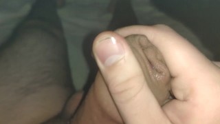 Very close cumming uncut cock