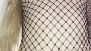Cowgirl in fishnet suit (He couldn't hold it longer) - Sexafterwedding