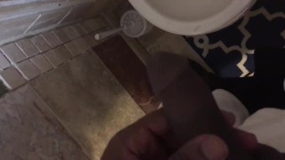 Black guy pees