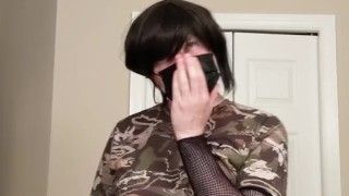Femboy Range-Trap With Revolver Teases You