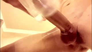 Big Dick British Scally Teen lad Fleshjack toy play with Oozing Cumshot