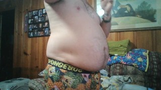 Belly Inflation in Character Underwear