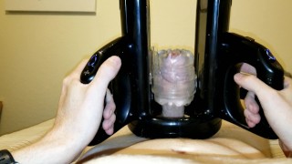 Fleshlight quickshot launch cumshot and post orgasm torture