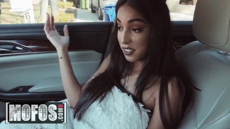 MOFOS - Stranded teen Claire ebony gets nude in the car