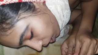 MUSLIM Arab HIJAB teen Beautiful blowjob and 2 cum load drinking