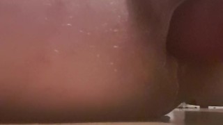 Fucking myself with a pink dildo