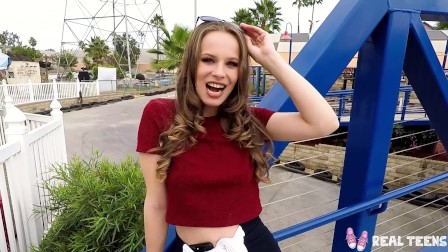 Real teens - petite teen Jillian Janson car flashing