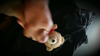 Masturbating To a Teddy Bear With Huge Dick Cumshot