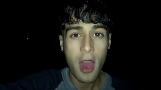 After stranger walked away I chew and swallow his cum - playing with cum on tongue