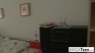 Teen brunette beauty treats her man to some pussy