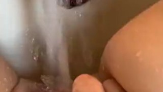Pussy play bath time leg shaking orgasm with dirty talking
