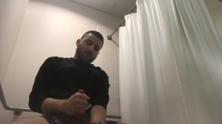 work bathroom wank