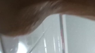 Twink in College Bathroom Riding Dildo