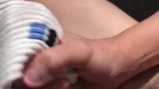 Public wank and cum