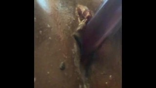 Playing with my creamy pussy and Squirting on my toy