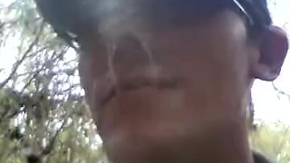 Cum Walk at the park after nick blew on my face