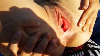 Wide OPEN PUSSY on a Pristine Wild Beach