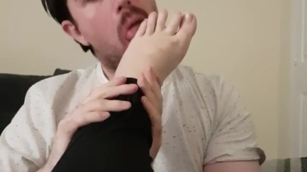 Asmr foot worship licking sucking and swallowing