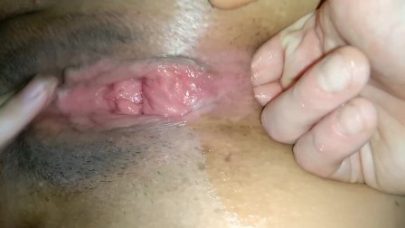 my pig breaks my pussy with my hands and a nice toy
