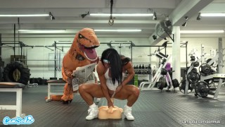 Camsoda - hot milf stepmom fucked by trex in real gym sex