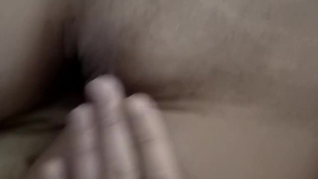 Petting in bed and fantastic handjob - cumming on her belly