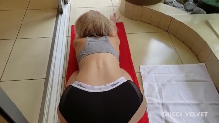 Sex, titjob, titfuck and cumshot on my tits after yoga session