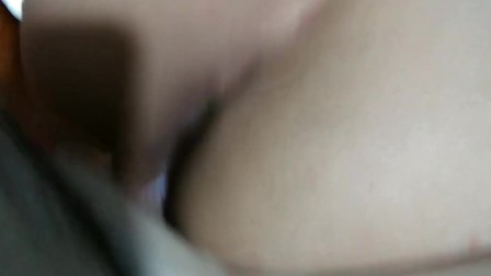 Girlfriend fucking in doggy position and receiving cum in the tail
