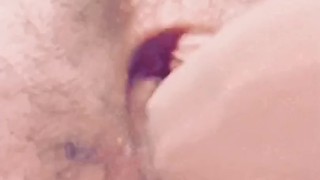 Playing with tits while fucking dildo til I cum