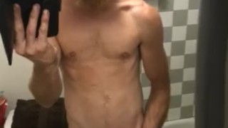 Playing with my dick in front of the mirror