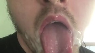 Post Self Facial Ahegao! Showing Off My Sticky Thick Cum, Such a Cumslut :p