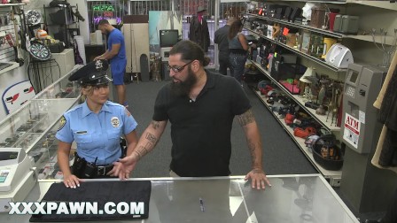 XXX PAWN - Pervy Pawn Shop Owner Fucks Latin Police Officer