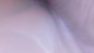 Horny teen playing with dildo.