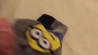 Homemade SockJob: Minion Sock Masturbation Video