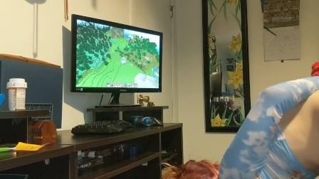 Sexy GF gets tied up and bent over while I play Minecraft