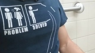Have to be quiet when jacking off in a public bathroom