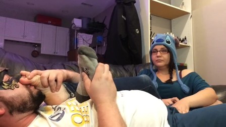 Nerdy teen in Glasses Stinky Sock Removal, Foot Worship & BJ