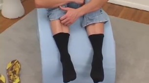 Naughty jock showing his beautiful feet off