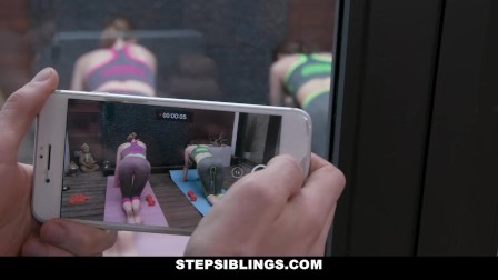 StepSiblings - Toned Yoga Babes Get Horny For Trainer's Cock