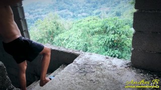 Jerking Offf & Cumming in an Open & Abandoned Building Beside the Highway